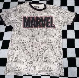 Marvel Comics All Over Print Comic Strip Ringer T-Shirt
